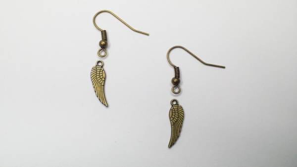 (Engels) Flügel Ohrringe Vintage Optik bronzefarbe